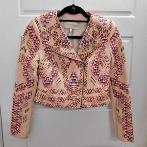 Pink Embroidered BCBG Runway Jacket Size Small